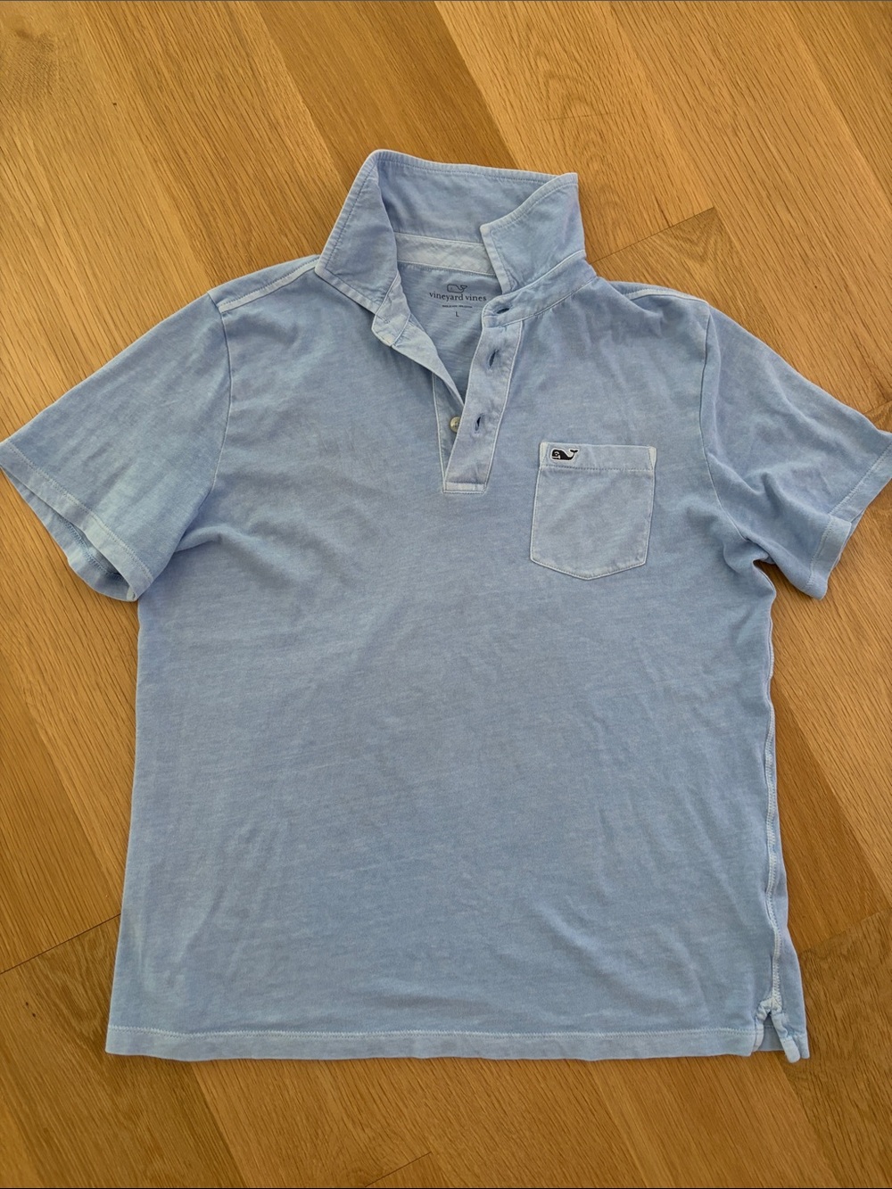 Vineyard Vines boy’s Pale Blue Chest Pocket Polo